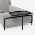 Divano modulare 3 posti design moderno componibile con tavolini Diadema 