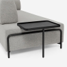Divano modulare 3 posti design moderno componibile con tavolini Diadema 