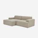 Divano design 3 posti con chaise longue sinistra in tessuto Seginus Caratteristiche