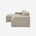 Divano design 3 posti con chaise longue sinistra in tessuto Seginus Misure