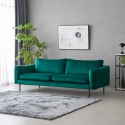 Divano 3 posti moderno elegante in velluto verde scuro Tashi Promozione
