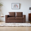 Divano da salotto classico 2 posti in similpelle marrone Momo Promozione