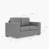 Divano da salotto classico 2 posti in similpelle marrone Momo Misure