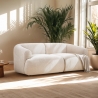 Divano modulare componibile curvo 2 posti in tessuto beige Yuna-2 Promozione