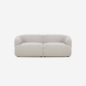 Divano modulare componibile curvo 2 posti in tessuto beige Yuna-2 Vendita