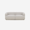 Divano modulare componibile curvo 2 posti in tessuto beige Yuna-2 Vendita