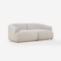 Divano modulare componibile curvo 2 posti in tessuto beige Yuna-2 Offerta