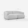 Divano modulare componibile curvo 2 posti in tessuto beige Yuna-2 Prezzo