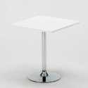 Tavolino Quadrato Bianco 70x70 cm con 2 Sedie Colorate Trasparenti B-Side Demon 