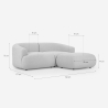 Divano design moderno componibile 2 posti in tessuto con pouf Yuna-2P 