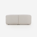 Divano design moderno componibile 2 posti in tessuto con pouf Yuna-2P Saldi