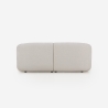 Divano design moderno componibile 2 posti in tessuto con pouf Yuna-2P Saldi