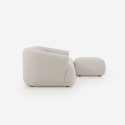 Divano componibile 3 posti curvo modulabile con pouf in tessuto Yuna-3P Offerta