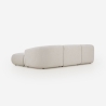 Divano componibile 3 posti curvo modulabile con pouf in tessuto Yuna-3P Saldi