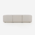 Divano componibile 3 posti curvo modulabile con pouf in tessuto Yuna-3P Sconti