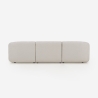Divano componibile 3 posti curvo modulabile con pouf in tessuto Yuna-3P Sconti