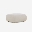 Divano componibile 3 posti curvo modulabile con pouf in tessuto Yuna-3P Stock
