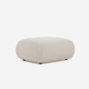 Divano componibile 3 posti curvo modulabile con pouf in tessuto Yuna-3P Stock