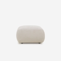 Divano componibile 3 posti curvo modulabile con pouf in tessuto Yuna-3P Scelta