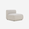 Divano componibile 3 posti curvo modulabile con pouf in tessuto Yuna-3P Misure