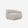 Divano componibile 3 posti curvo modulabile con pouf in tessuto Yuna-3P Acquisto