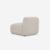 Divano componibile 3 posti curvo modulabile con pouf in tessuto Yuna-3P 