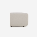 Divano componibile 3 posti curvo modulabile con pouf in tessuto Yuna-3P 