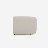 Divano componibile 3 posti curvo modulabile con pouf in tessuto Yuna-3P 