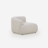 Divano componibile 3 posti curvo modulabile con pouf in tessuto Yuna-3P 