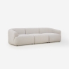 Divano modulare curvo 3 posti componibile in tessuto beige Yuna-3 Vendita