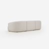 Divano modulare curvo 3 posti componibile in tessuto beige Yuna-3 Offerta