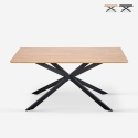 Tavolo con gambe incrociate di design 160x90 in legno e metallo Shaila Promozione