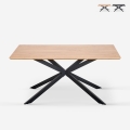 Tavolo con gambe incrociate di design 160x90 in legno e metallo Shaila Promozione