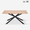 Tavolo con gambe incrociate di design 160x90 in legno e metallo Shaila Promozione