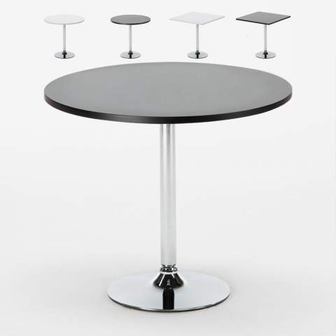 Tavolino bar rotondo quadrato nero bianco 70x70 Bistrot