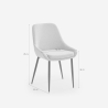 Sedia moderna da cucina in tessuto con gambe in metallo nero Piros 