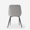 Sedia moderna da cucina in tessuto con gambe in metallo nero Piros 