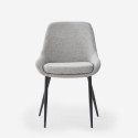 Sedia moderna da cucina in tessuto con gambe in metallo nero Piros Prezzo