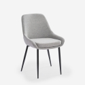 Sedia moderna da cucina in tessuto con gambe in metallo nero Piros Costo