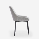 Sedia moderna da cucina in tessuto con gambe in metallo nero Piros Acquisto