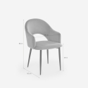 Sedia con braccioli moderna in velluto per sala da pranzo e cucina Rozan 