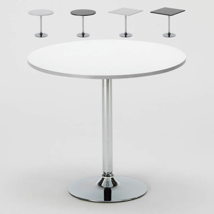 Tavolino bar rotondo quadrato nero bianco 70x70 Bistrot Vendita