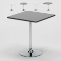 Tavolino bar rotondo quadrato nero bianco 70x70 Bistrot Offerta