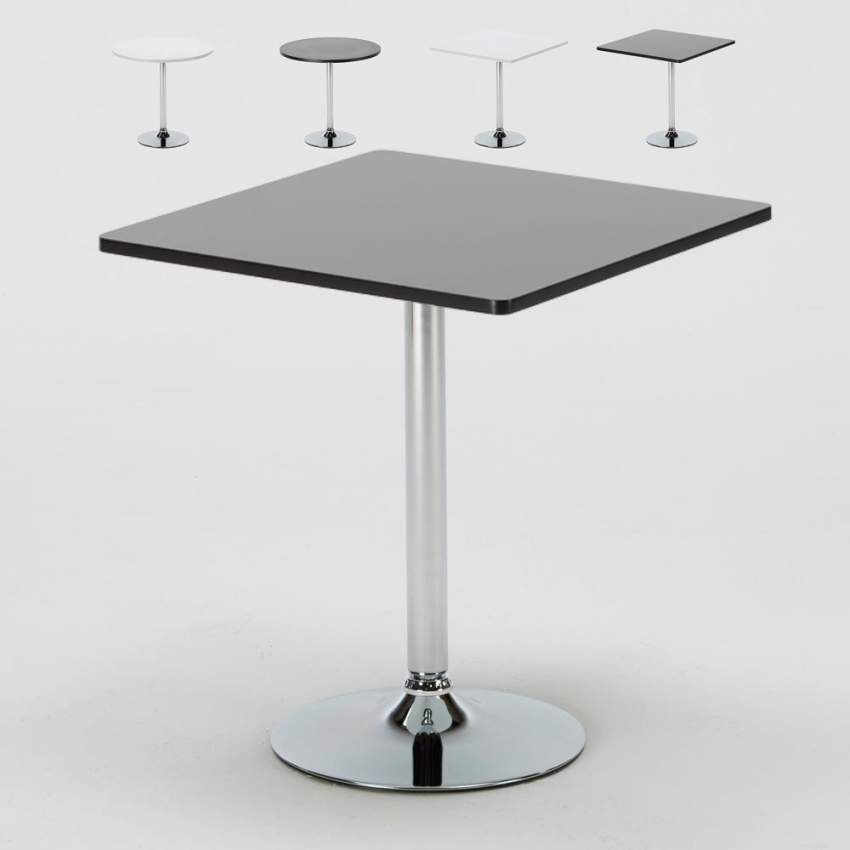 Tavolino bar rotondo quadrato nero bianco 70x70 Bistrot Offerta Tavolino bar rotondo quadrato nero bianco 70x70 Bistrot Offerta