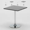 Tavolino bar rotondo quadrato nero bianco 70x70 Bistrot Offerta
