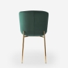 Sedia in tessuto di design per sala da pranzo con gambe dorate Virin 