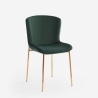 Sedia in tessuto di design per sala da pranzo con gambe dorate Virin 