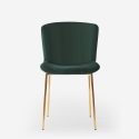 Sedia in tessuto di design per sala da pranzo con gambe dorate Virin 