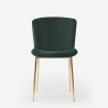 Sedia in tessuto di design per sala da pranzo con gambe dorate Virin 