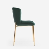 Sedia in tessuto di design per sala da pranzo con gambe dorate Virin 
